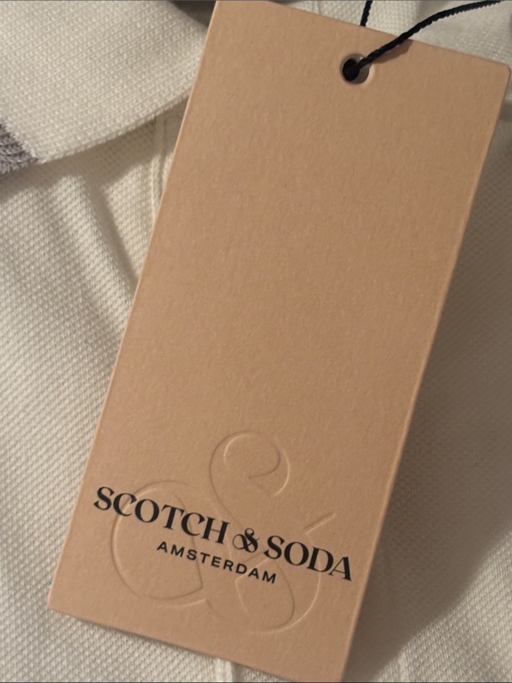 Scotch & Soda White Polo with Gray Accent - Picture 5 of 12